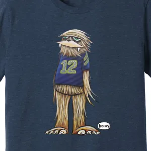 12th Man Sasquatch | Unisex Heathered Navy Tee-shirt