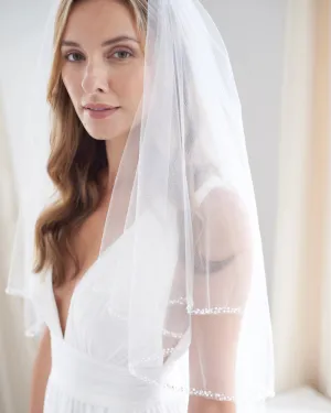 2 layer, Mariah Beaded Edge Veil