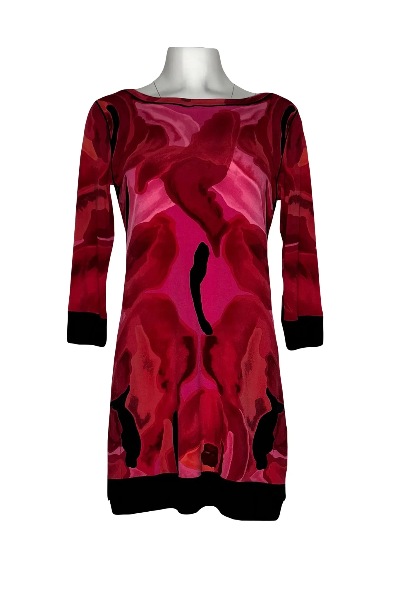 3/4 sleeve banded side slit single layer tunic