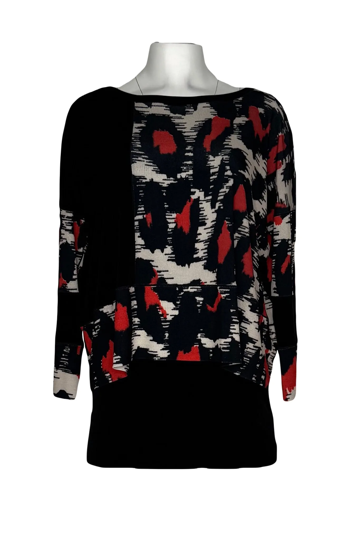 3/4 sleeve boatneck double layer tunic