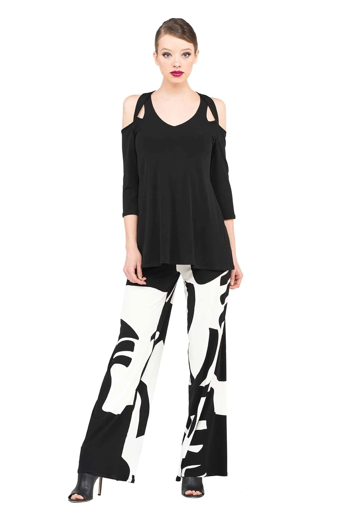 3/4 Sleeve Dbl Cross Strap Tunic