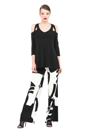 3/4 Sleeve Dbl Cross Strap Tunic
