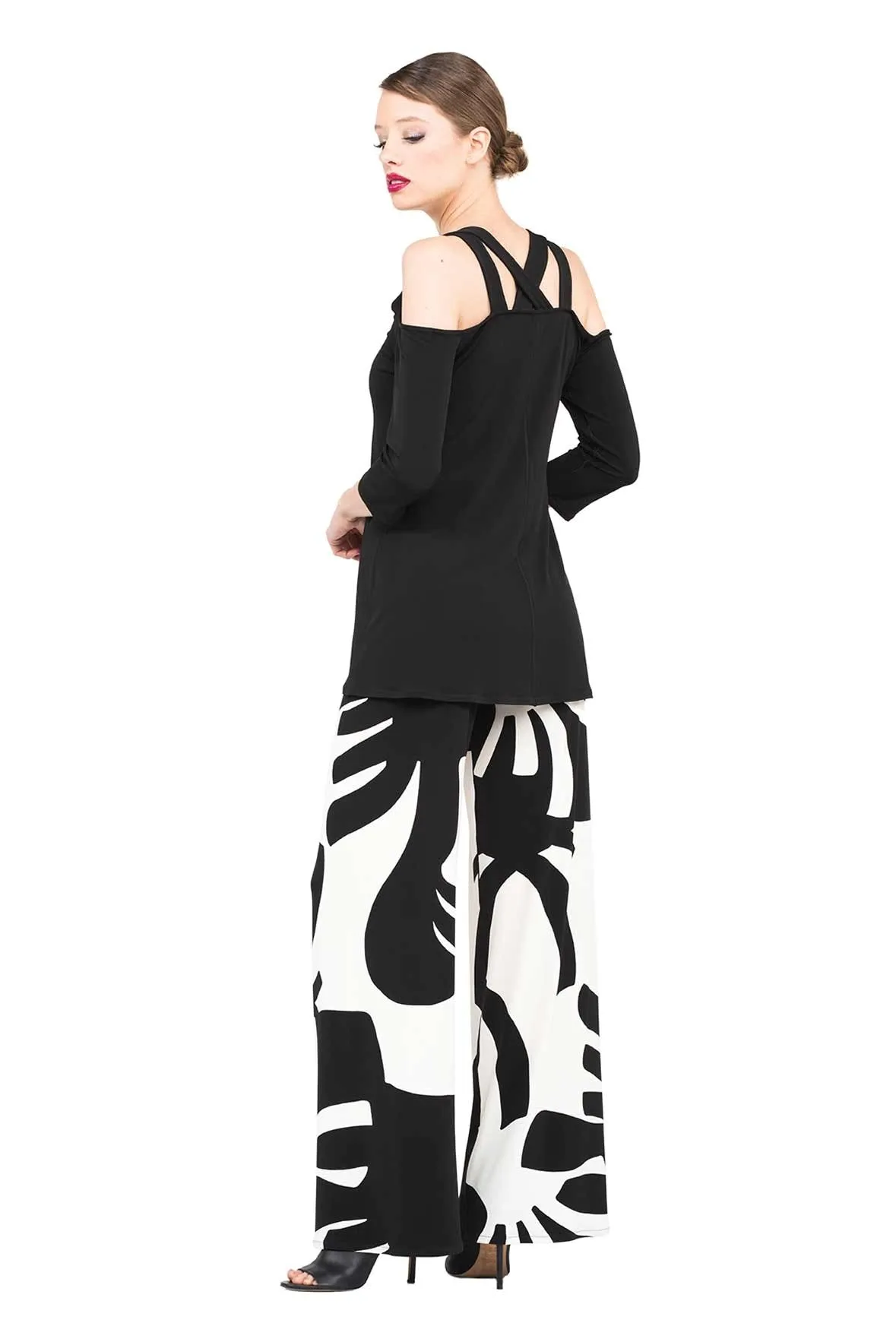3/4 Sleeve Dbl Cross Strap Tunic