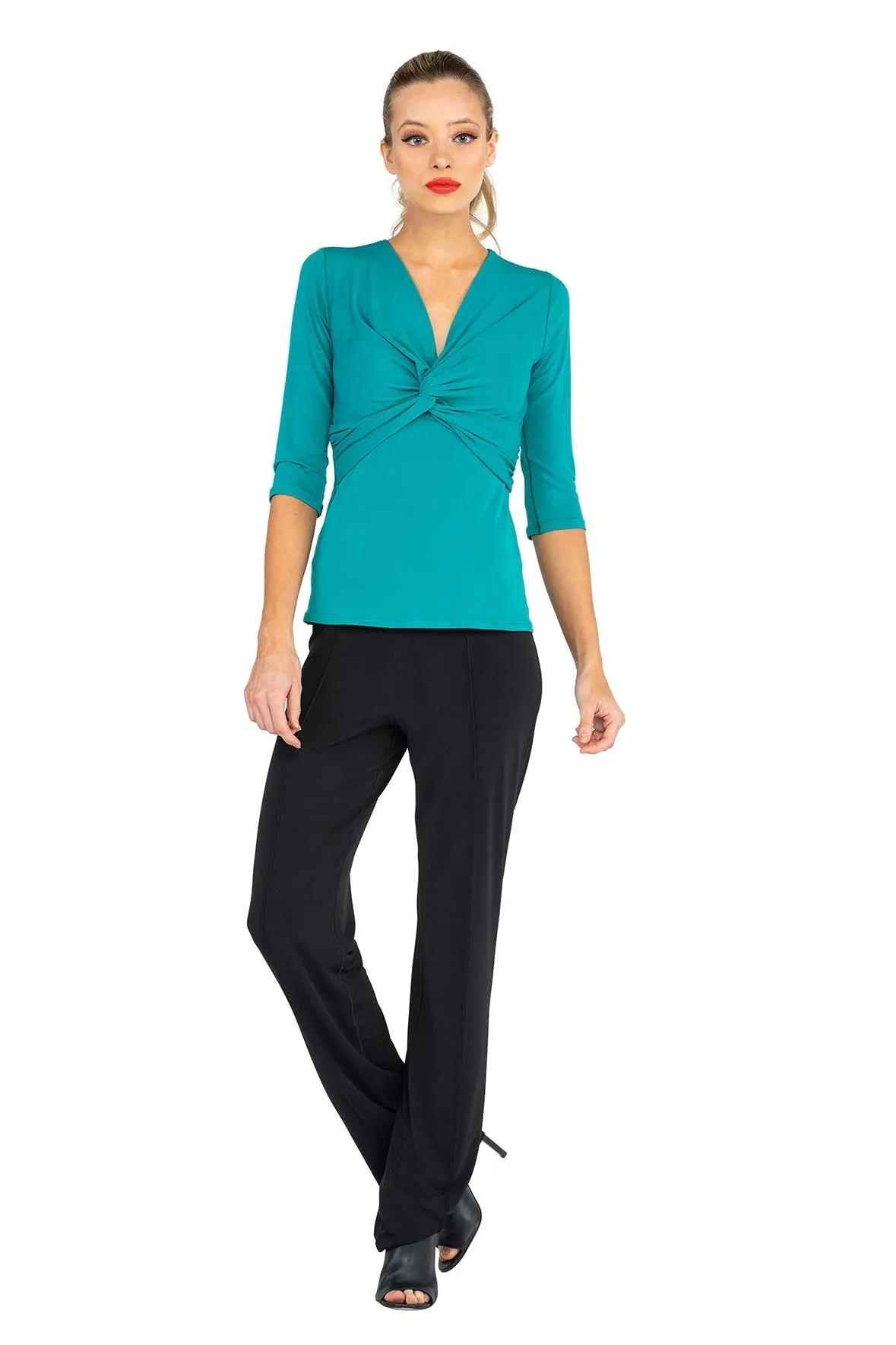 3/4 SLV Twist U Top
