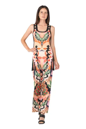 3.5" Yoke Straight High Elastic Waist Long Pants