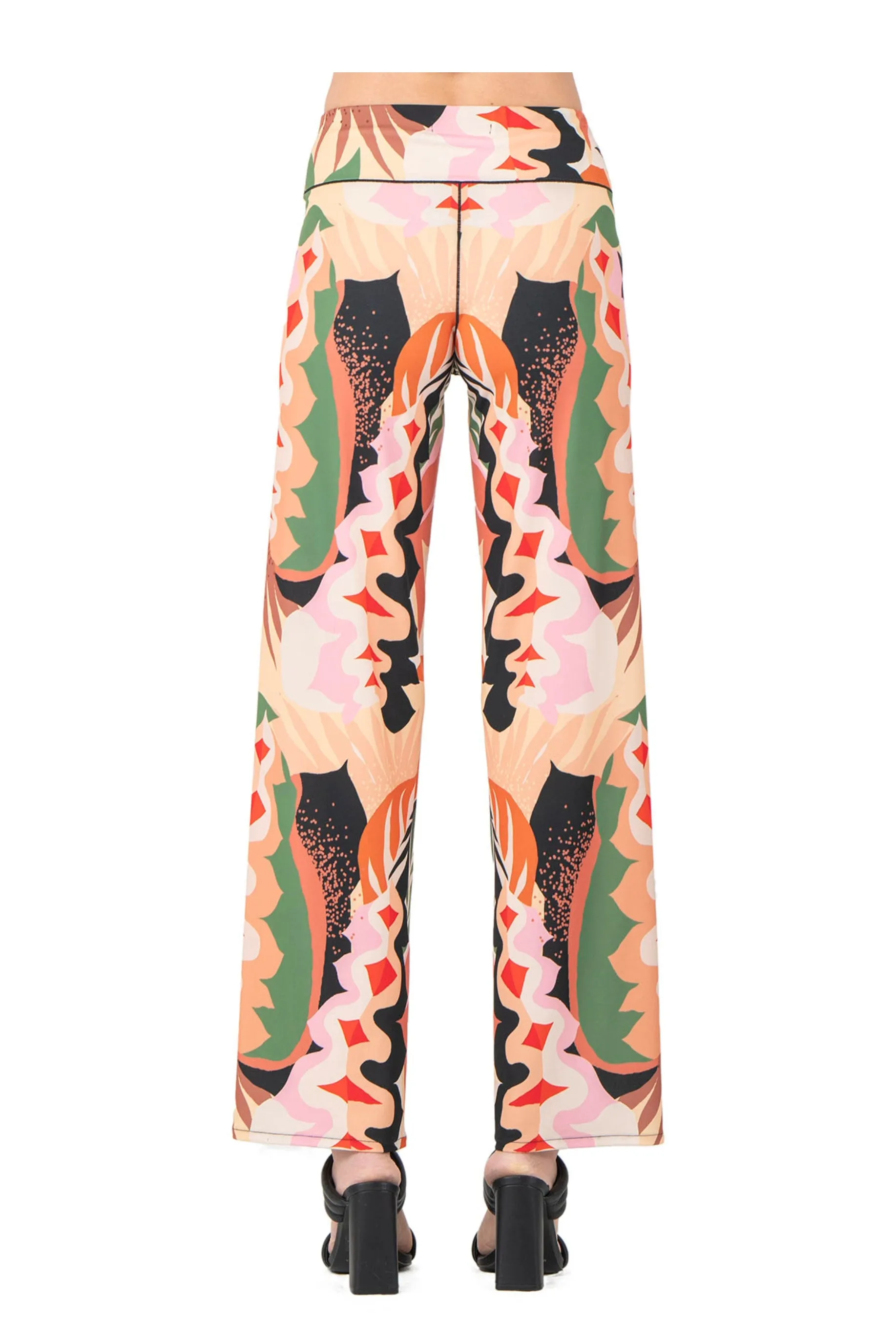 3.5" Yoke Straight High Elastic Waist Long Pants
