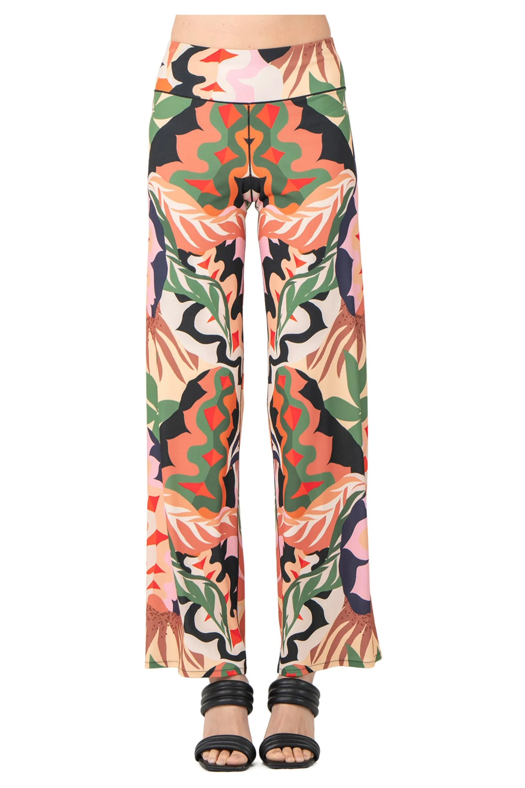 3.5" Yoke Straight High Elastic Waist Long Pants