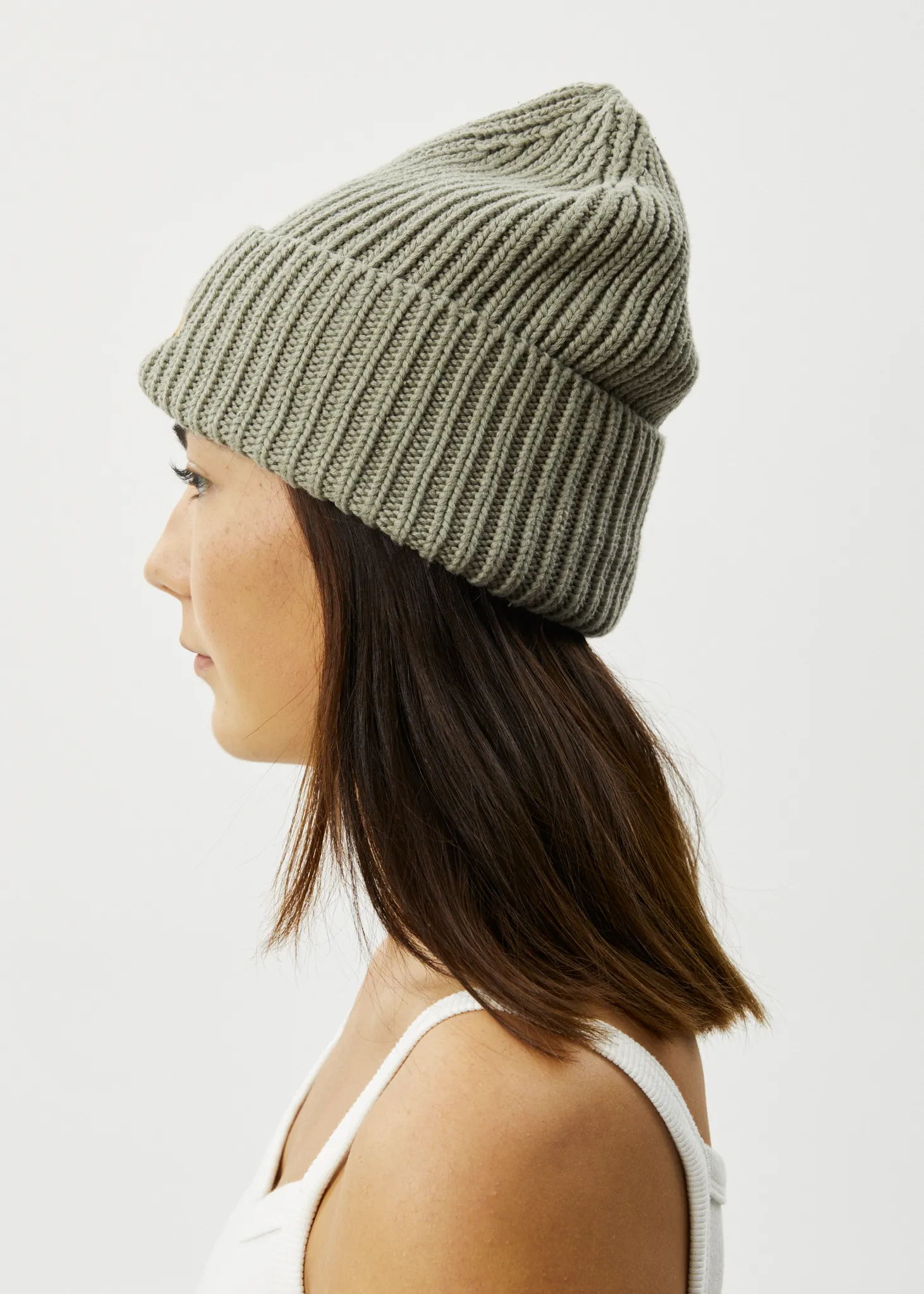 AFENDS Unisex Day Dream - Ribbed Beanie - Olive