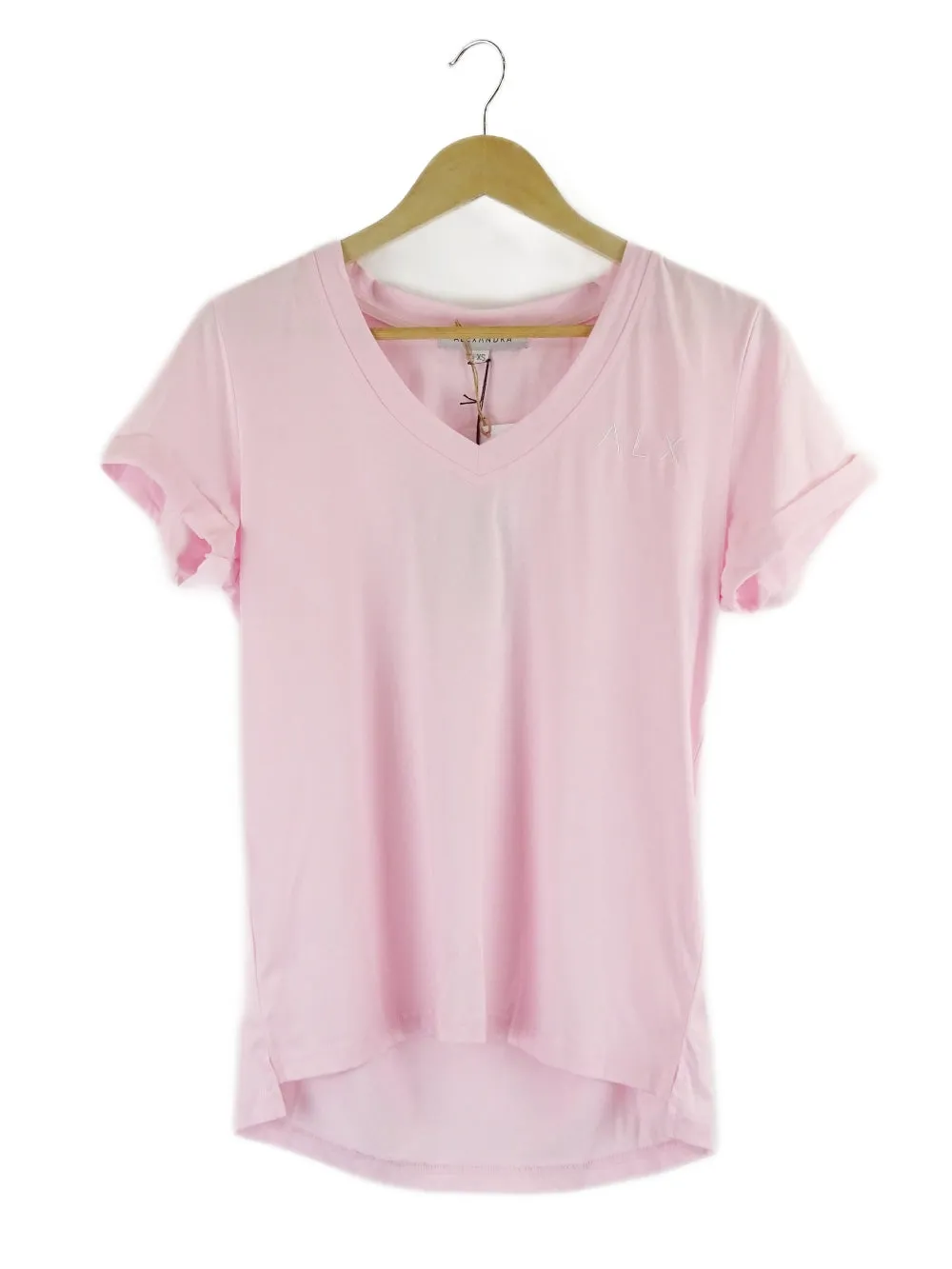 Alexandra Pink V Neck T Shirt XS