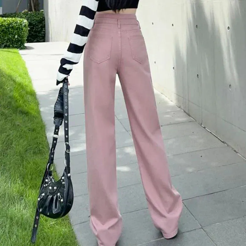 American High Waist Brown Denim Jeans