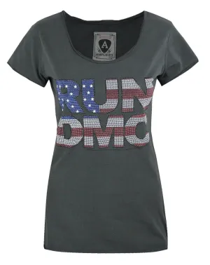 Amplified Clothing Run DMC Womens Grey Short Sleeved T-Shirt