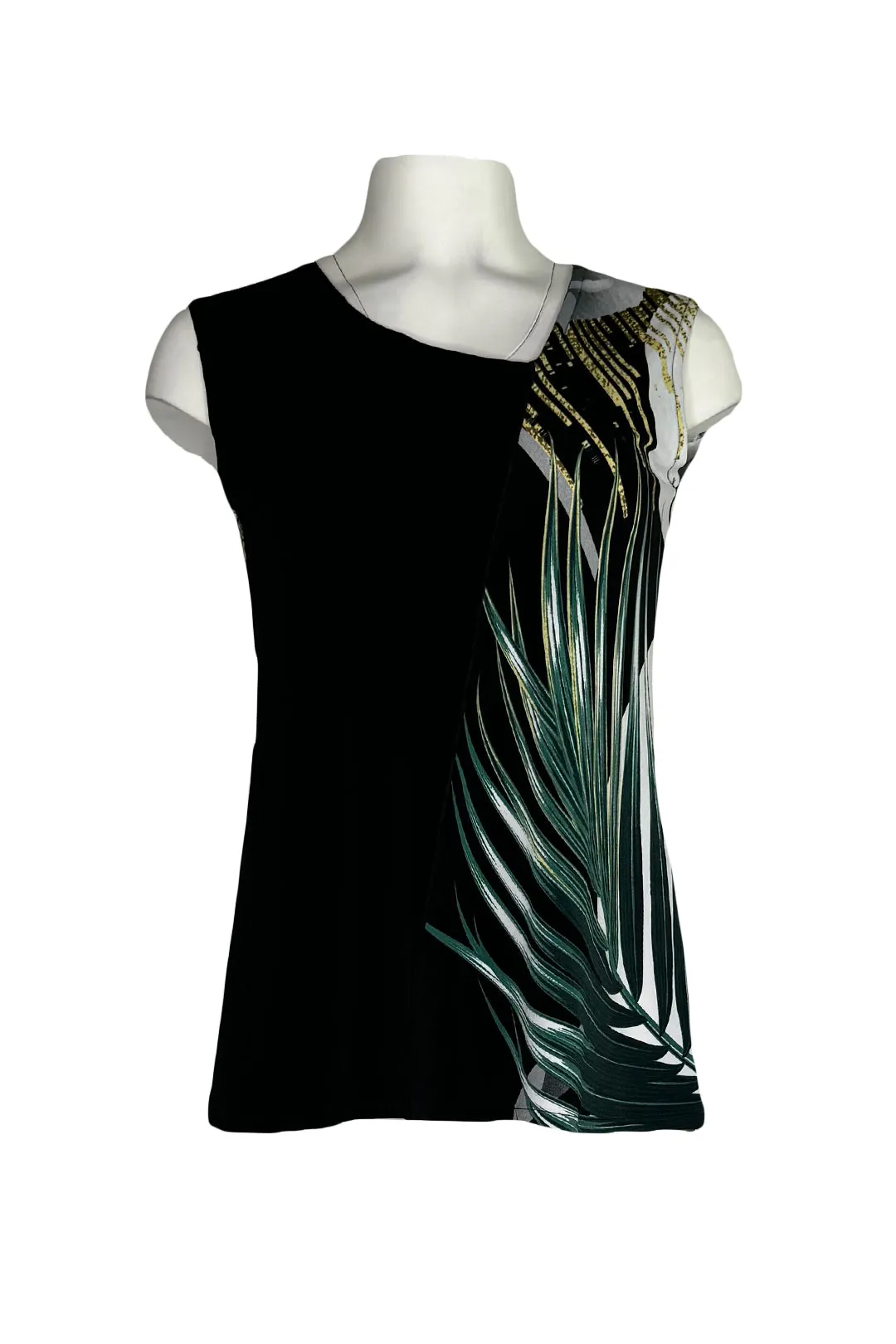 Asymmetric neck sleeveless top