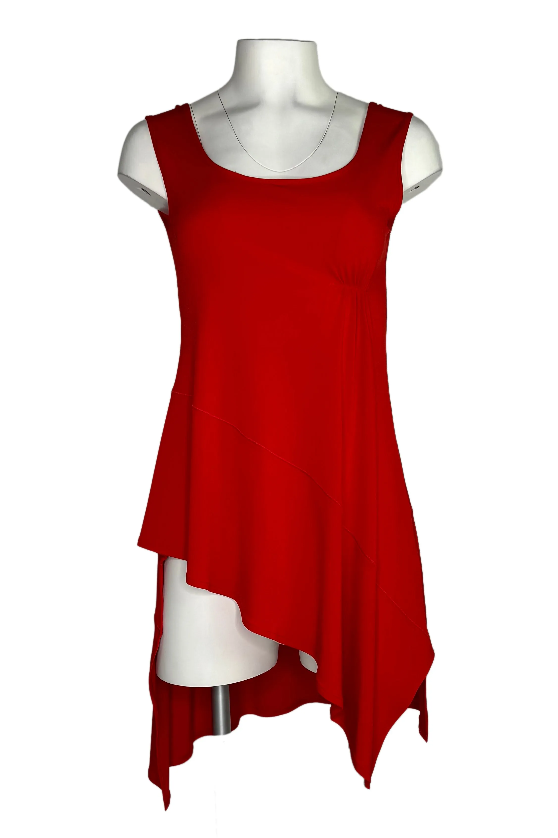 Asymmetric U neck sleeveless tunic