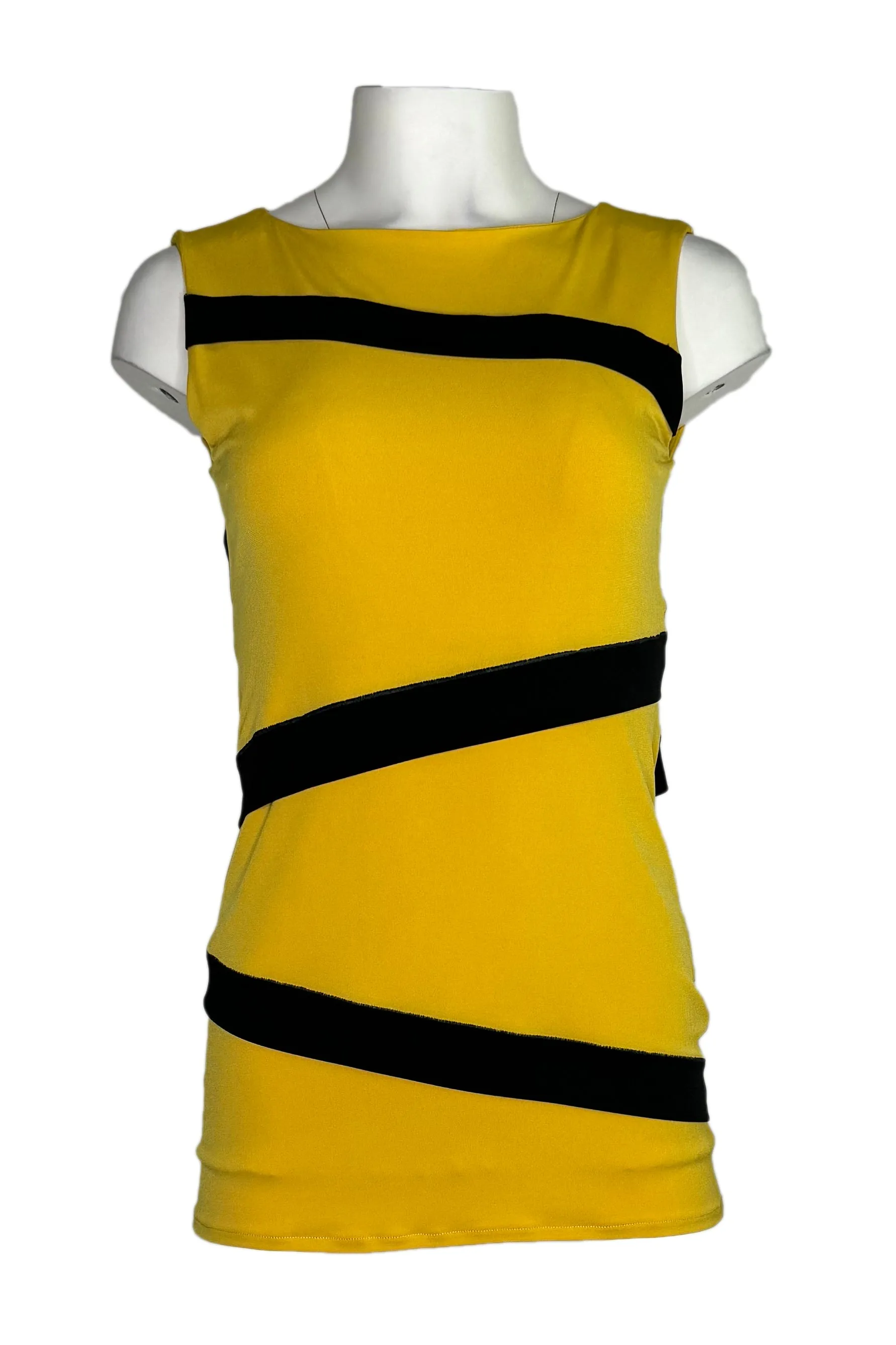 Banded sleeveless lined top