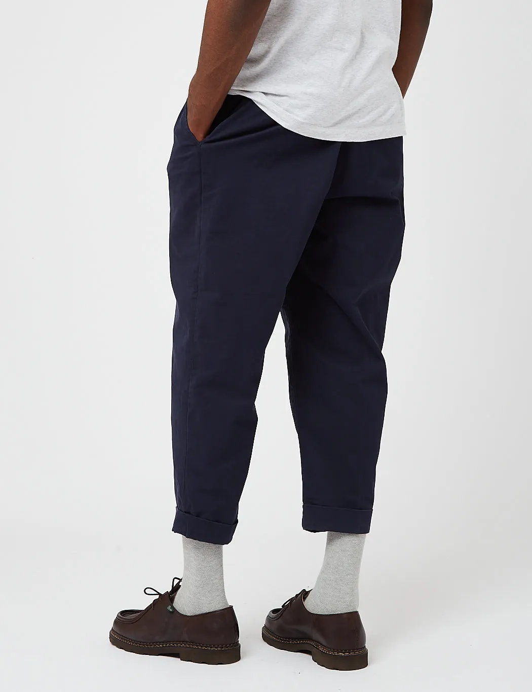 Beams Plus 2 Pleat Twill Pants - Dark Navy Blue