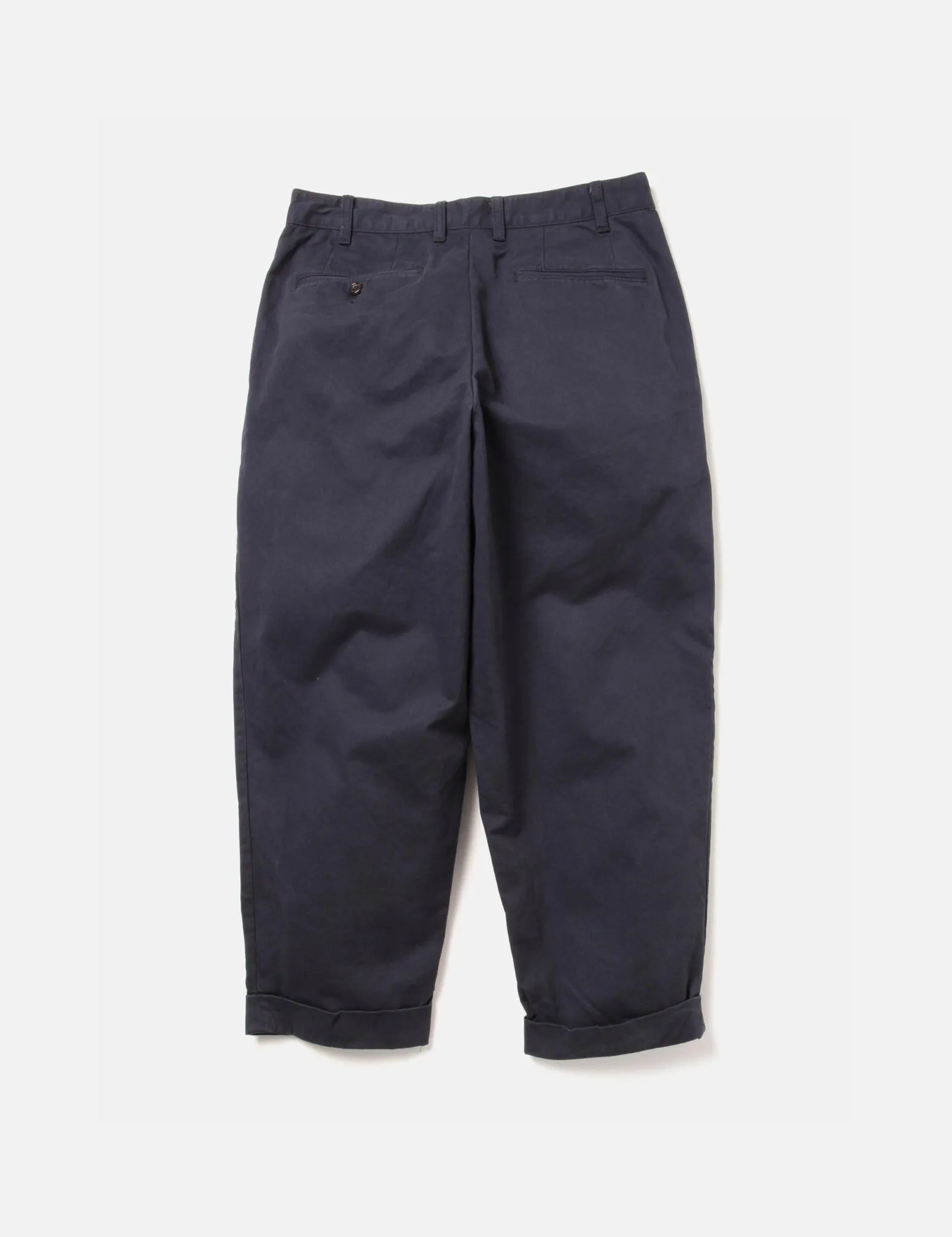 Beams Plus 2 Pleat Twill Pants - Dark Navy Blue
