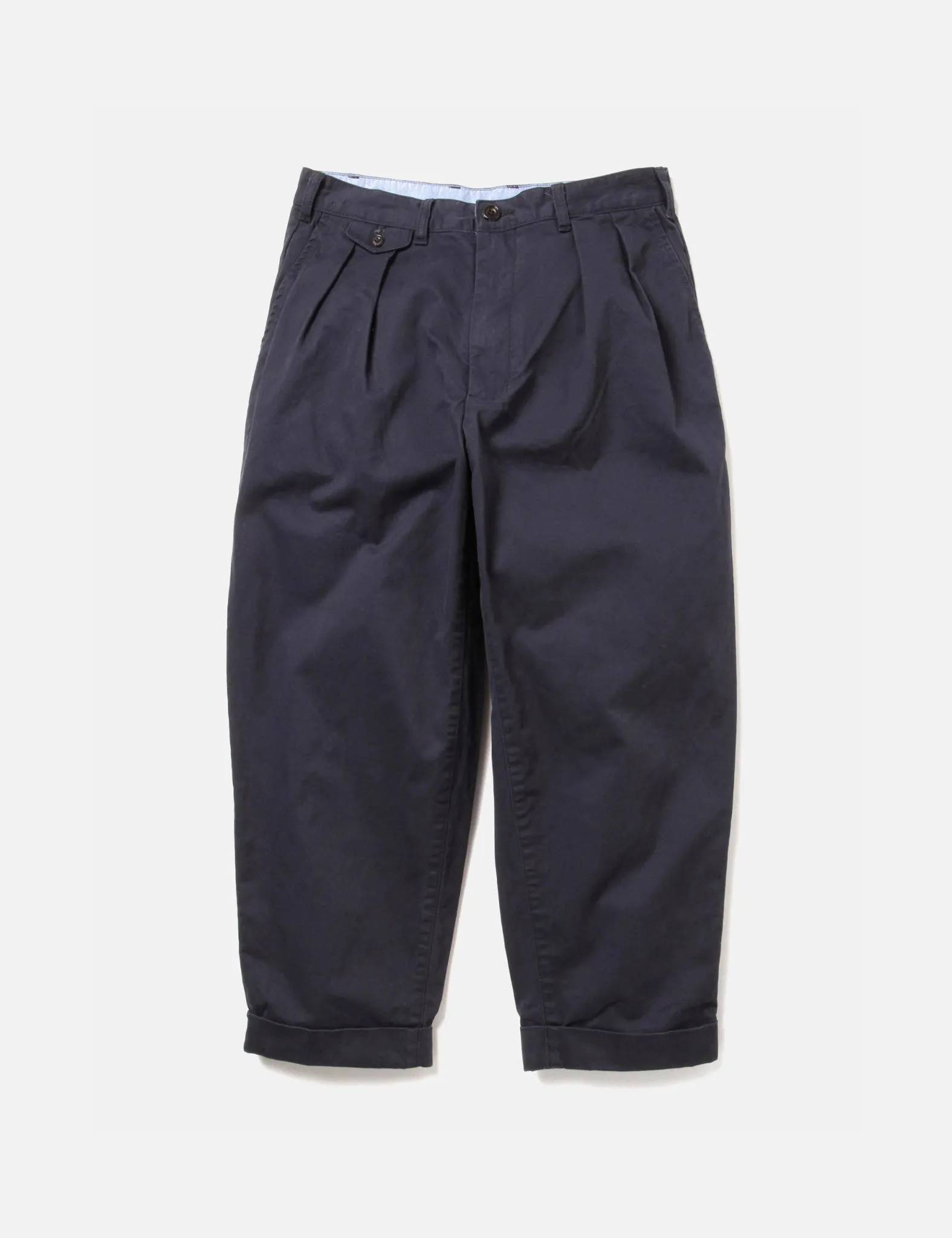 Beams Plus 2 Pleat Twill Pants - Dark Navy Blue