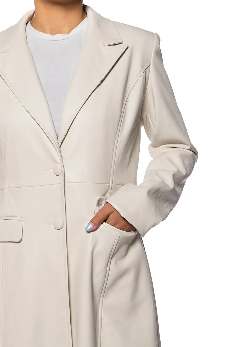 BEYOND-TRENCH WHITE BLAZER COAT
