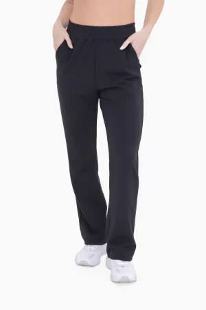 Black Modal Blend High-Waist Pants