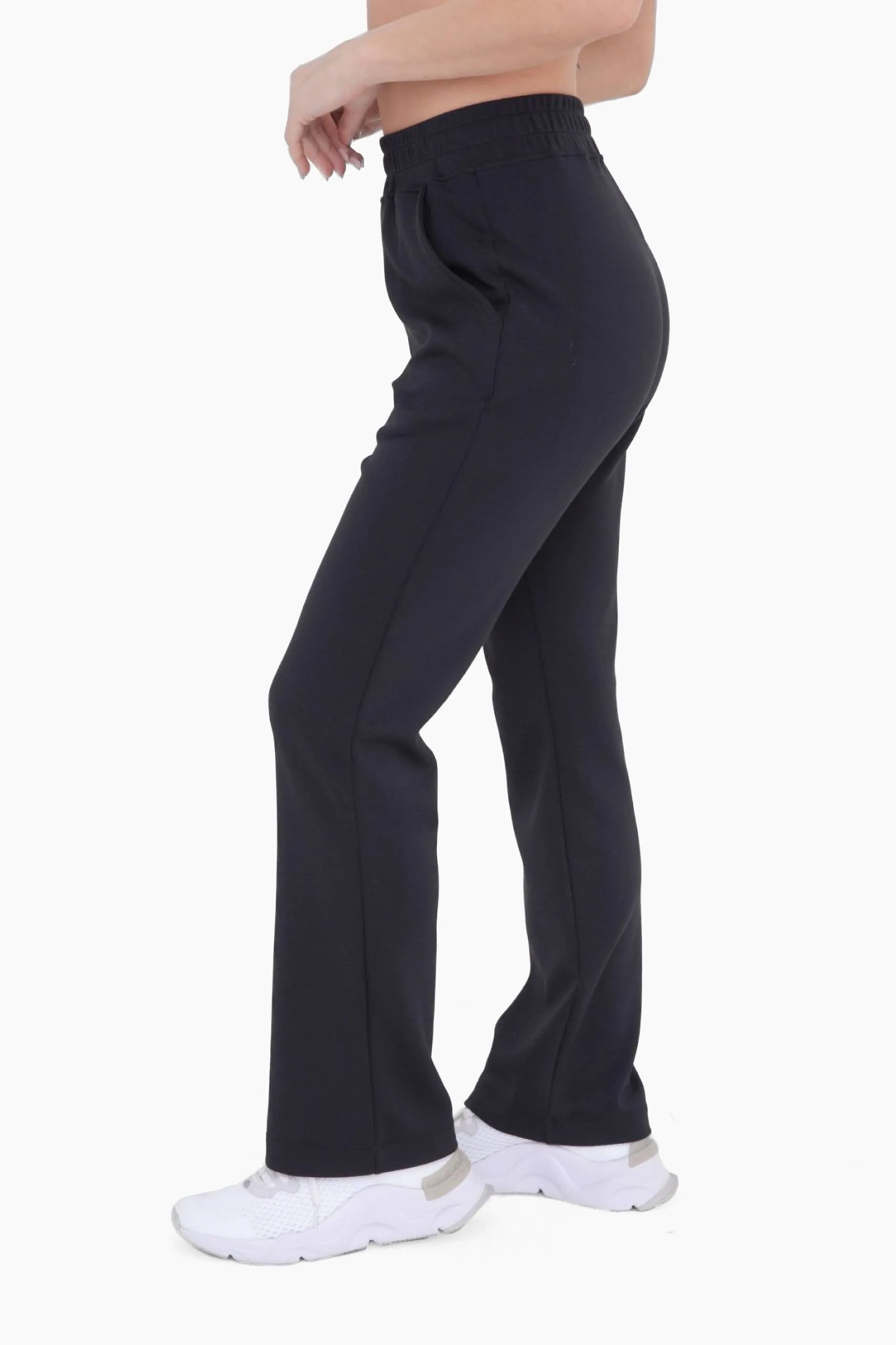 Black Modal Blend High-Waist Pants