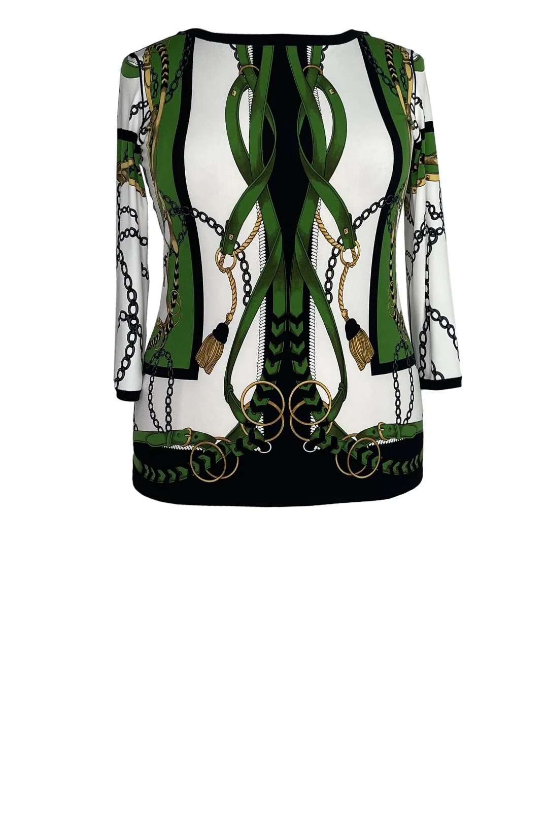 Boat neck banded 3/4 sleeve single layer tunic