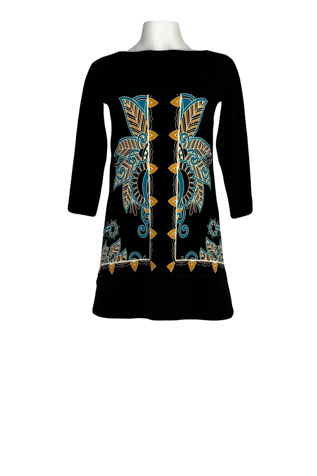 Boat neck bottom slit 3/4 sleeve tunic