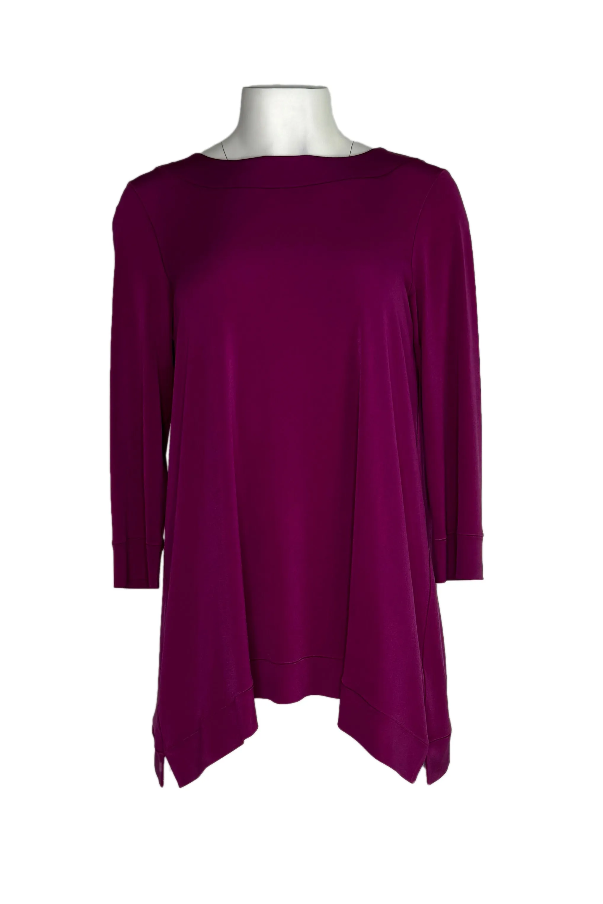 Boatneck banded 3/4 sleeve A line tunic