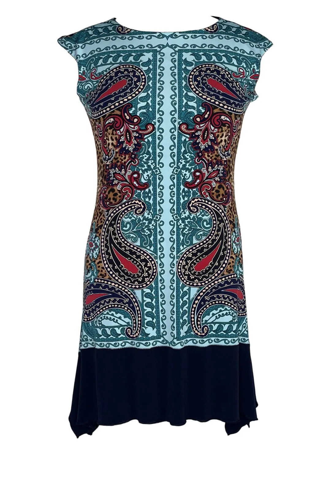 Boatneck cap sleeve bottom flare lined dress