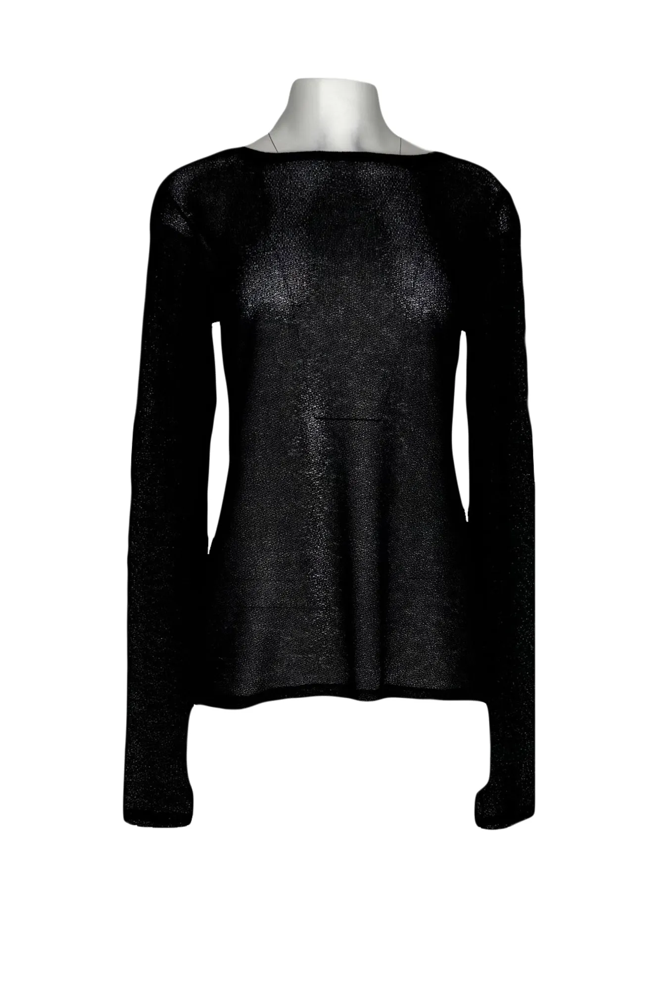 Boatneck see thru long sleeve top