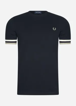 Bold tipped pique t-shirt - navy