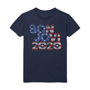 Bon Jovi 2020 Stars & Stripes Navy T-Shirt