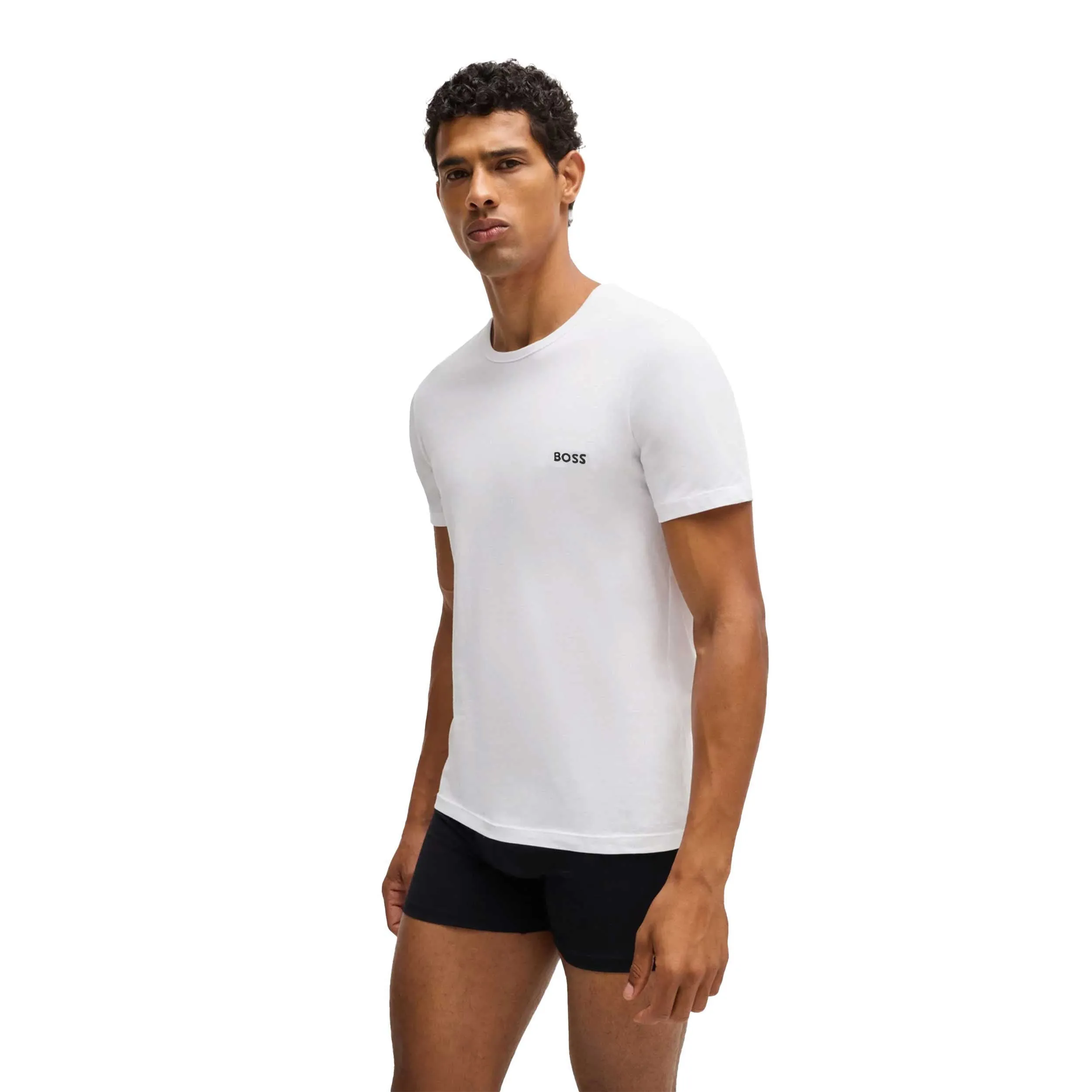 BOSS Tshirt RN 3P Classic T-Shirt in White, Navy & Black