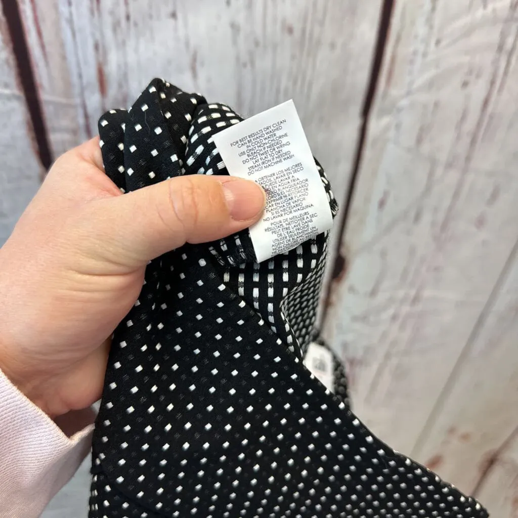 CABI BLACK WHITE DOT SIDE ZIP PANT SZ 6 TCC