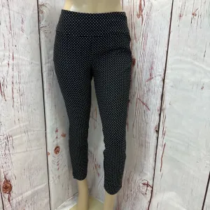 CABI BLACK WHITE DOT SIDE ZIP PANT SZ 6 TCC