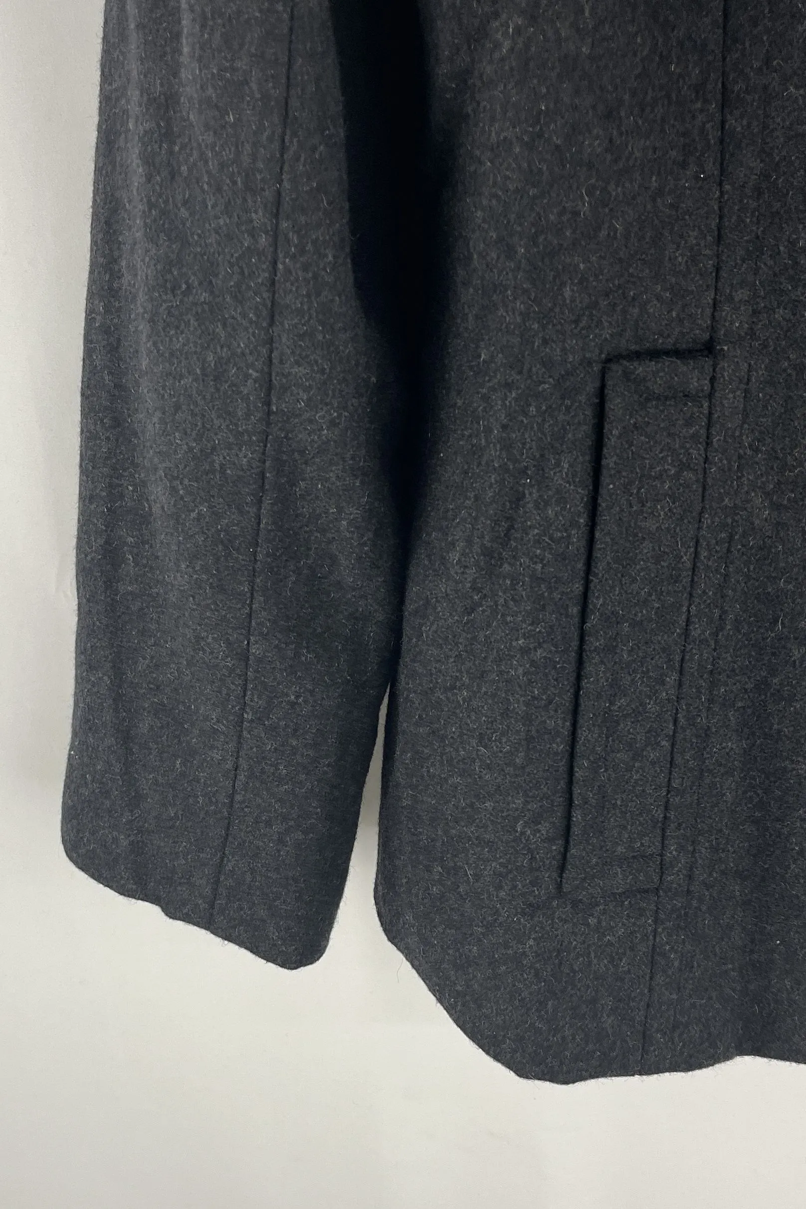 Calvin Klein Women's Gray Wool Double Breasted Jacket W/Silver Buttons Size 6
