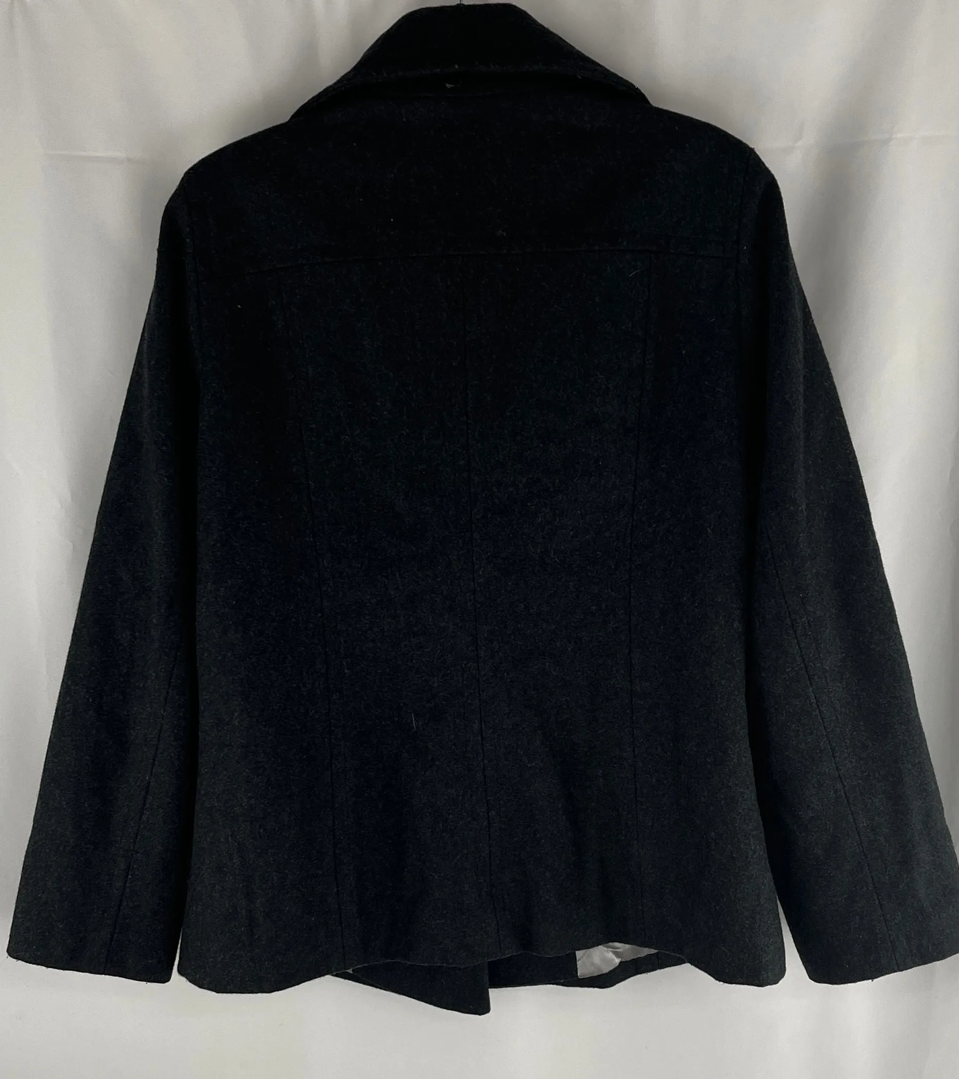 Calvin Klein Women's Gray Wool Double Breasted Jacket W/Silver Buttons Size 6