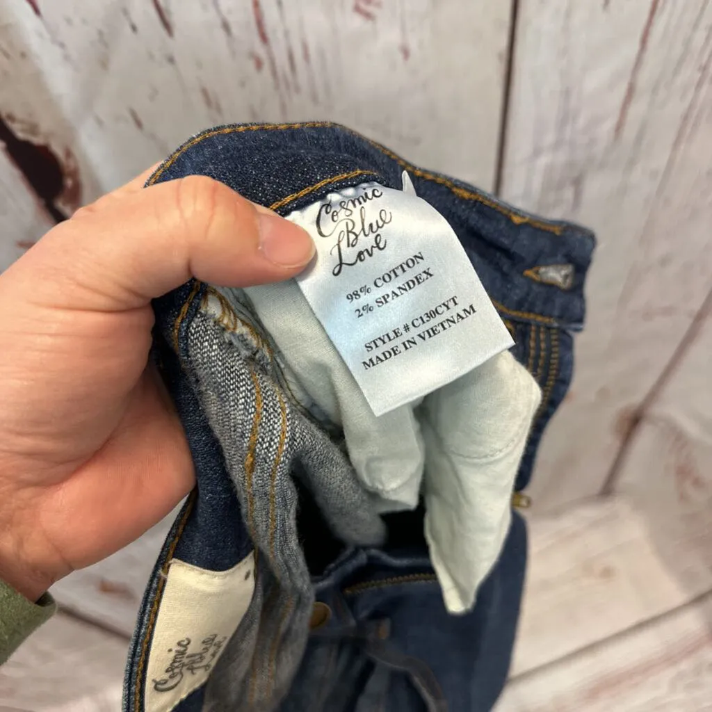 COSMIC BLUE LOVE DARK WAS JEANS SZ 28 (6) TCC