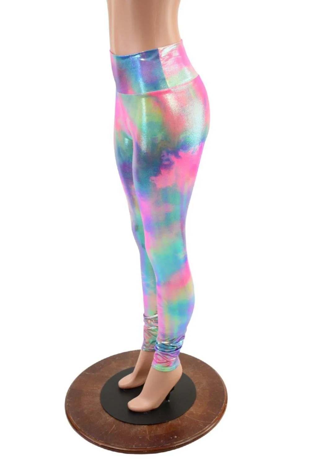 Cotton Candy Holographic High Waist Leggings