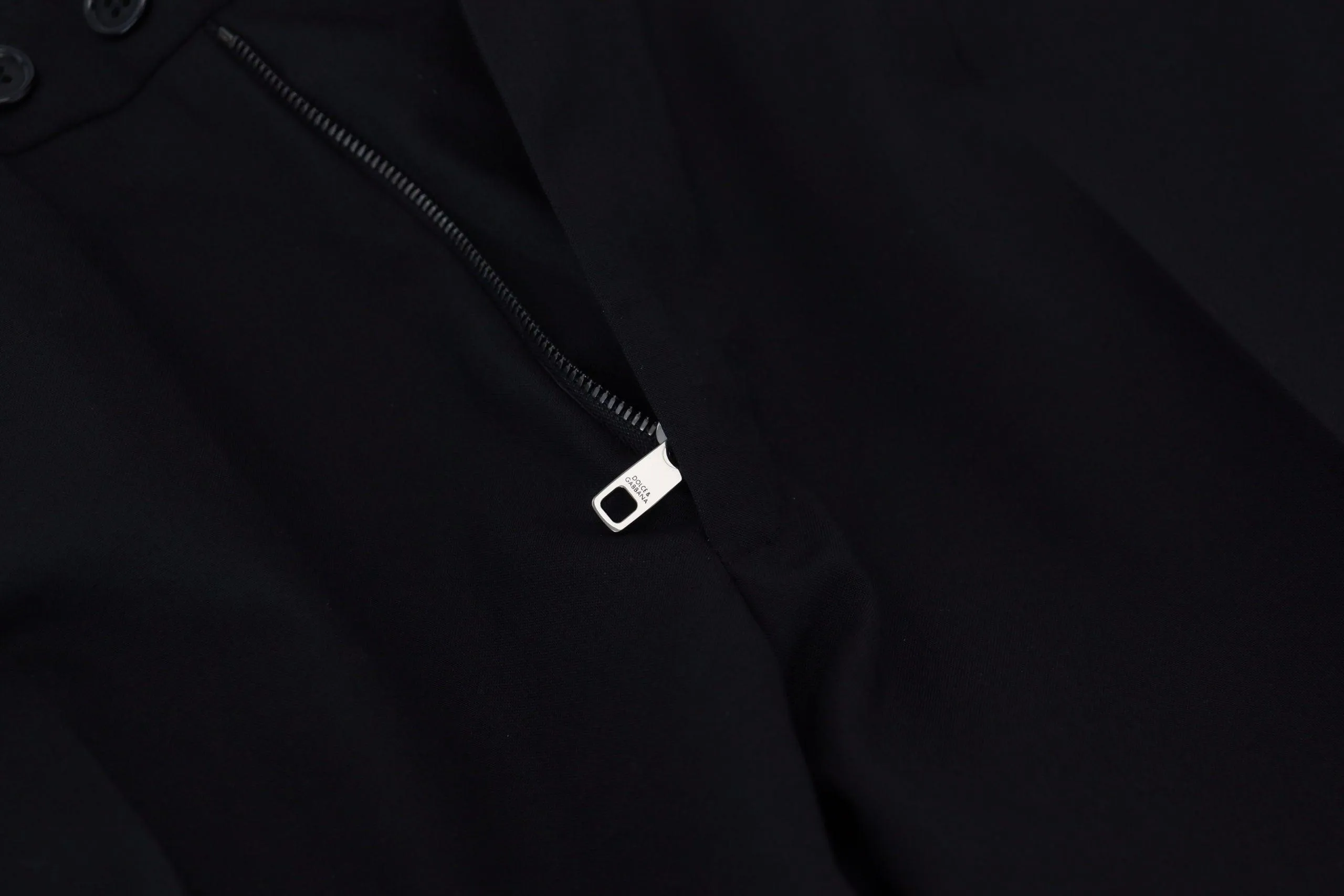 Dolce & Gabbana Black Polyester Chino Formal Pants