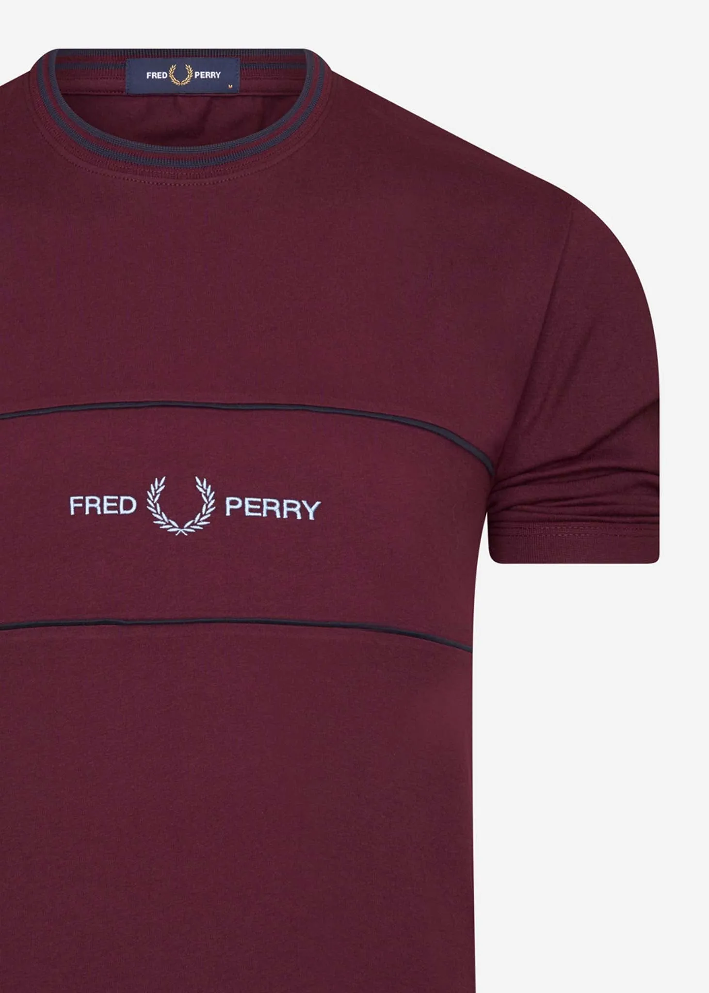 Embroidered panel t - mahogany