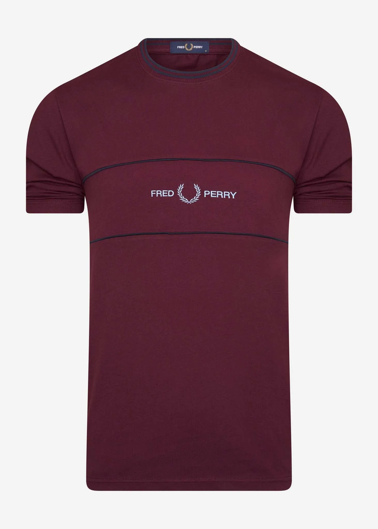 Embroidered panel t - mahogany