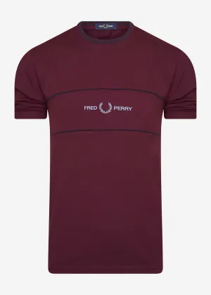 Embroidered panel t - mahogany