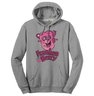 Franken Berry Monster Cereal Mascot Hooded Sweatshirt - Oxford Gray