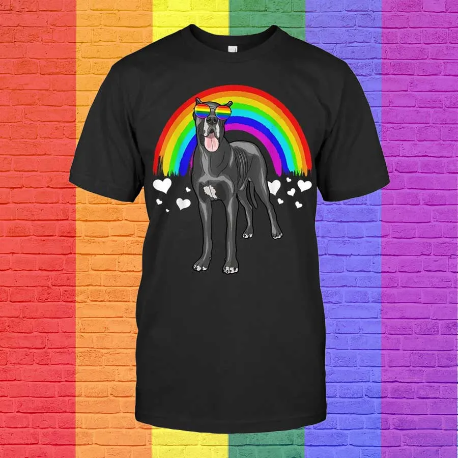 Gay Pride Shirts, Great Dane Rainbow Sunglasses Gay Pride Lgbt Tshirt, Lgbtq Shirts