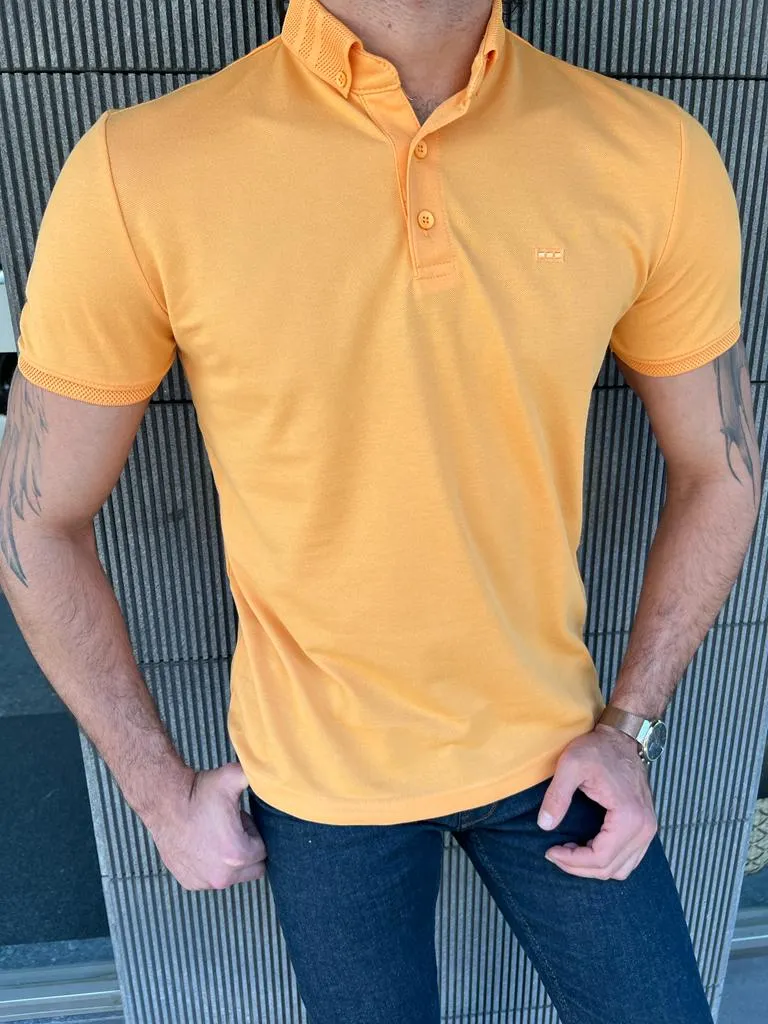 GentWith Laughlin Yellow Slim Fit Polo T-Shirt - GENT WITH