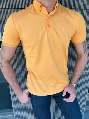 GentWith Laughlin Yellow Slim Fit Polo T-Shirt - GENT WITH