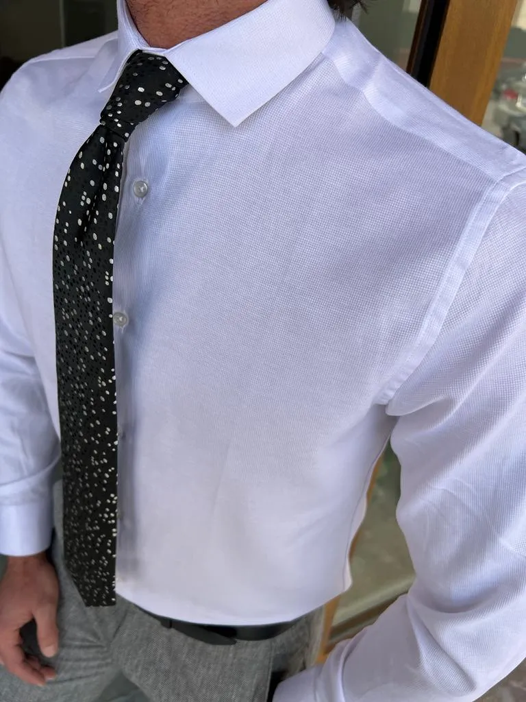 GentWith Miami White Slim Fit Long Sleeve Cotton Shirt - GENT WITH