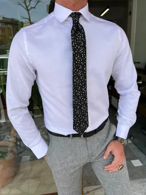 GentWith Miami White Slim Fit Long Sleeve Cotton Shirt - GENT WITH