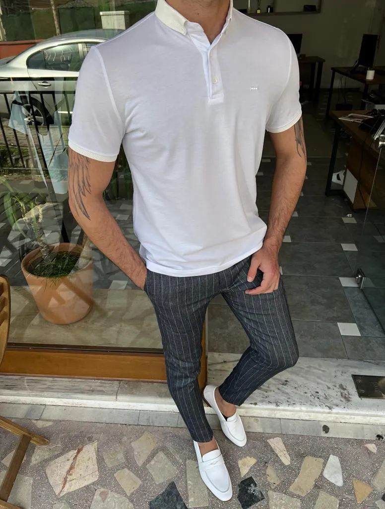GentWith Orlando White Slim Fit Polo T-Shirt - GENT WITH