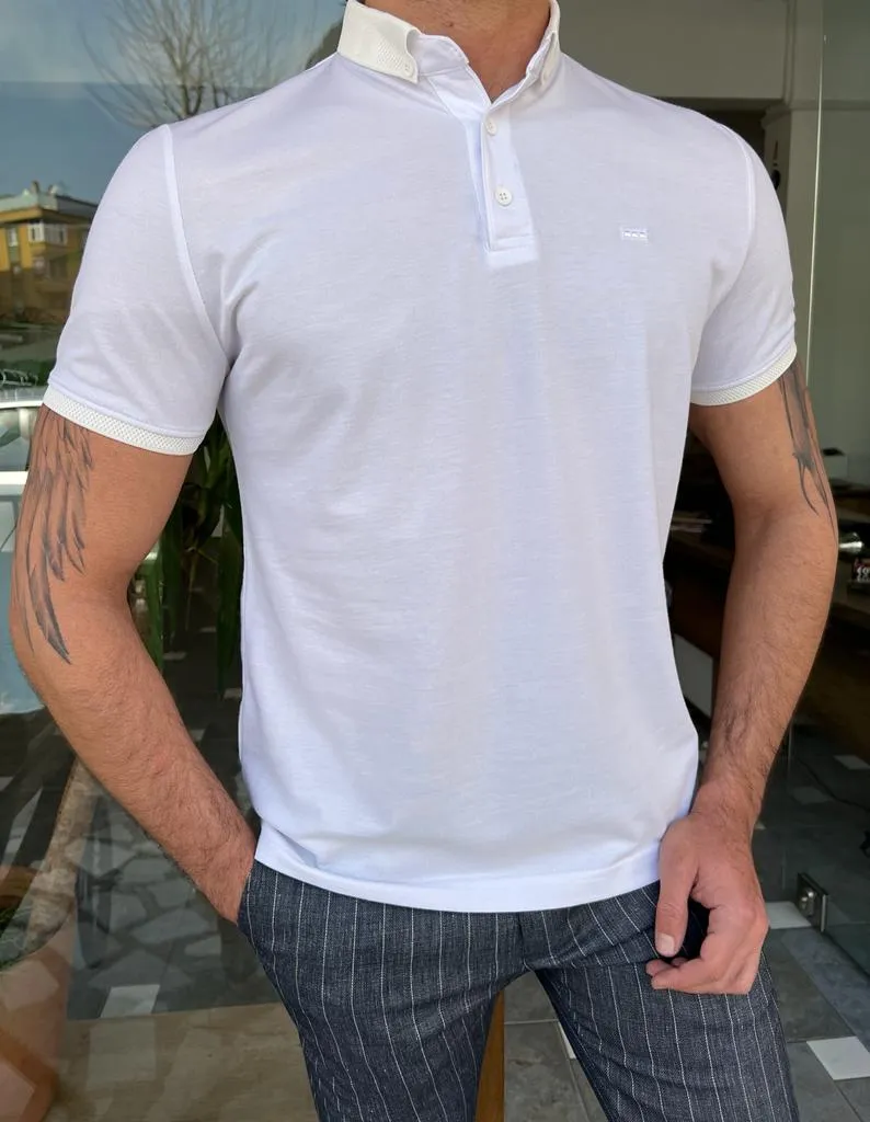 GentWith Orlando White Slim Fit Polo T-Shirt - GENT WITH
